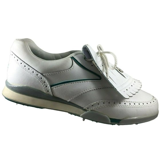 Etonic Golf Shoes ST 8500 Womens 7.5 M Kiltie Fringe White Green Teal - Picture 11 of 12